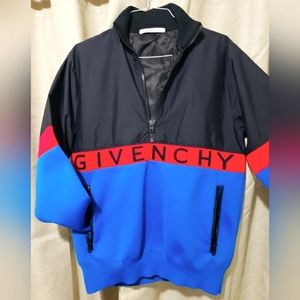 Givenchy, half zip, electric blue jacket